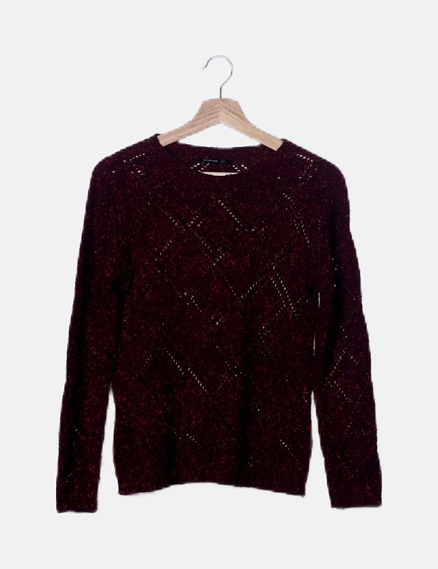 Stradivarius Jersey rojo glitter manga larga (descuento 90 ) Micolet