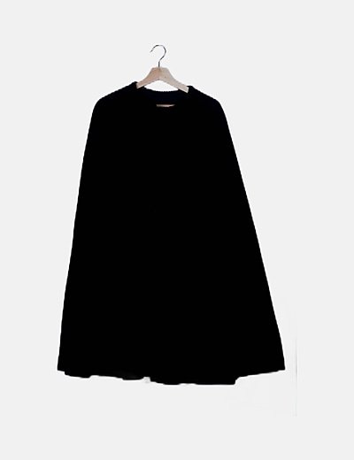 Poncho negro paño
