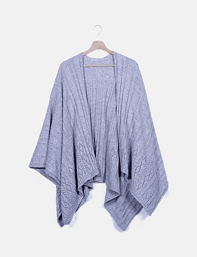 Poncho punto gris