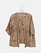 Chaqueta fluida beige estampada NoName
