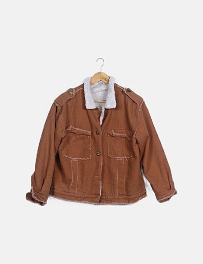 Chaqueta biker pana forrada borrego