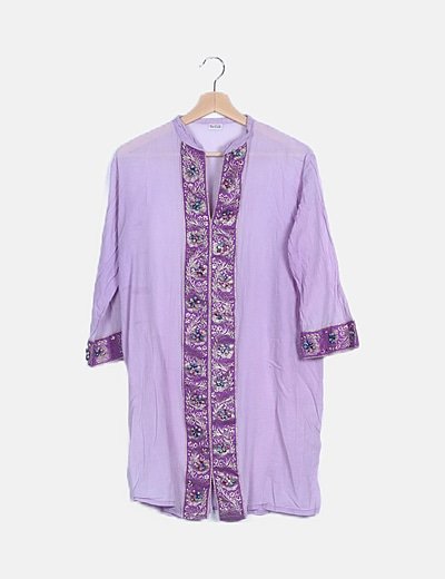 Kaftán morado strass