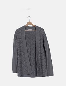 Cardigan Ouvert Gris Foncé GAP - Taille L Femme, Mélange Coton, Neuf Avec étiquette