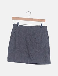 Jupe Courte Oasis Femme Taille 12, Bleu, Coupe A-line, Fermeture éclair, Occasion Très Bon état