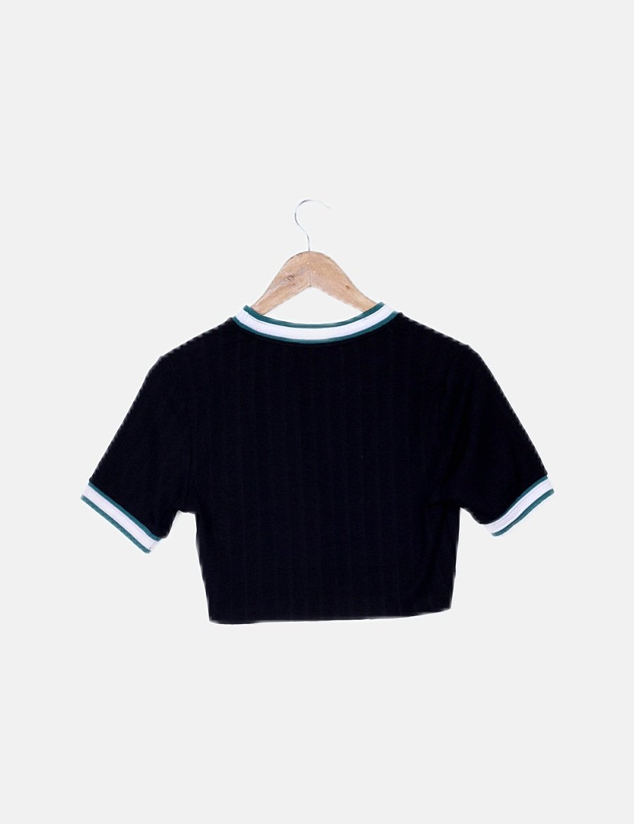 Zara Crop top negro (descuento 56 ) Micolet