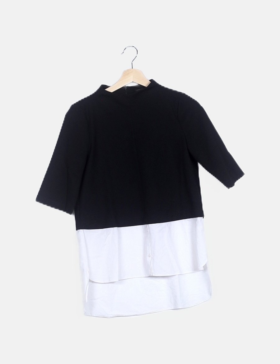 Zara Camiseta negra combinada (descuento 76 ) Micolet Zara Camiseta negra combinada (descuento 76 ) Micolet