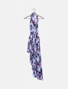 Robe Longue 124cm En 100% Lin - Taille L (40/42) - Rayures Rouge/blanc - Neuf
