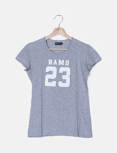 RAMS 23 Maglietta con stampa classica, nero/bianco, S