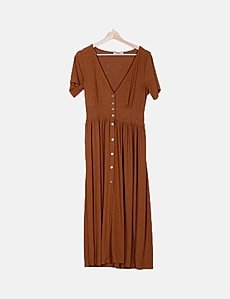 Robe Rouge Pull&Bear Taille S - Midi, Manches Longues, Moulante - Occasion Très Bon état
