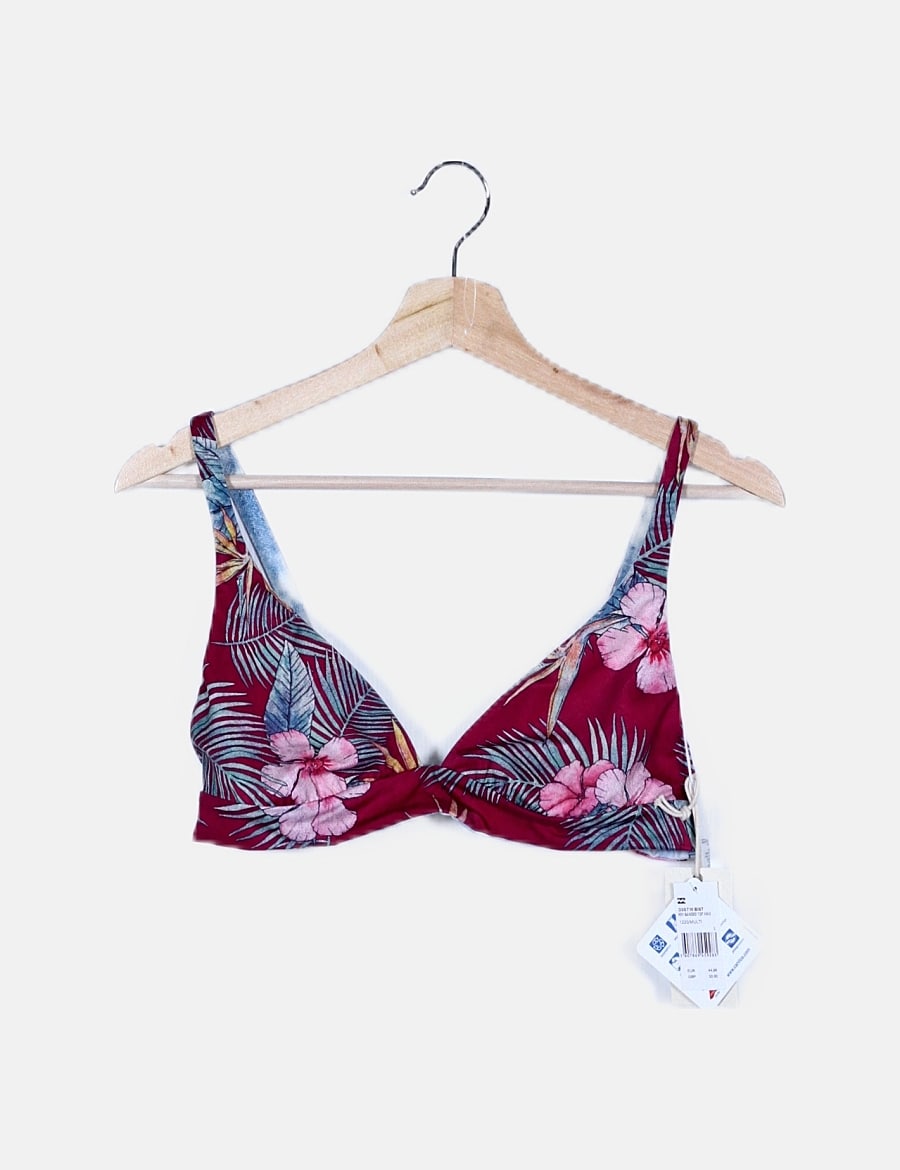 Billabong Top de bikini granate floral (descuento 40 ) Micolet