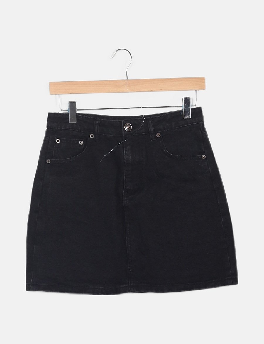 encaje stradivarius falda plisada negra