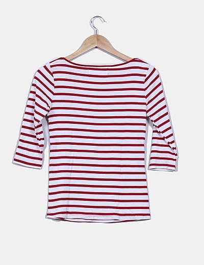 blusa rayas rojas zara