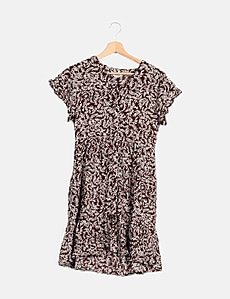 Vestido marrón print leaves Object