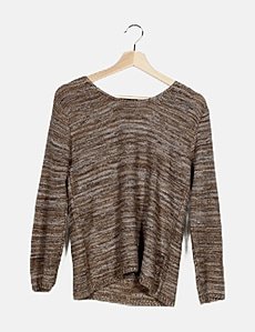 Pull Court Gris Avec étoiles - Made In Italy - Taille 2 - Neuf KS316