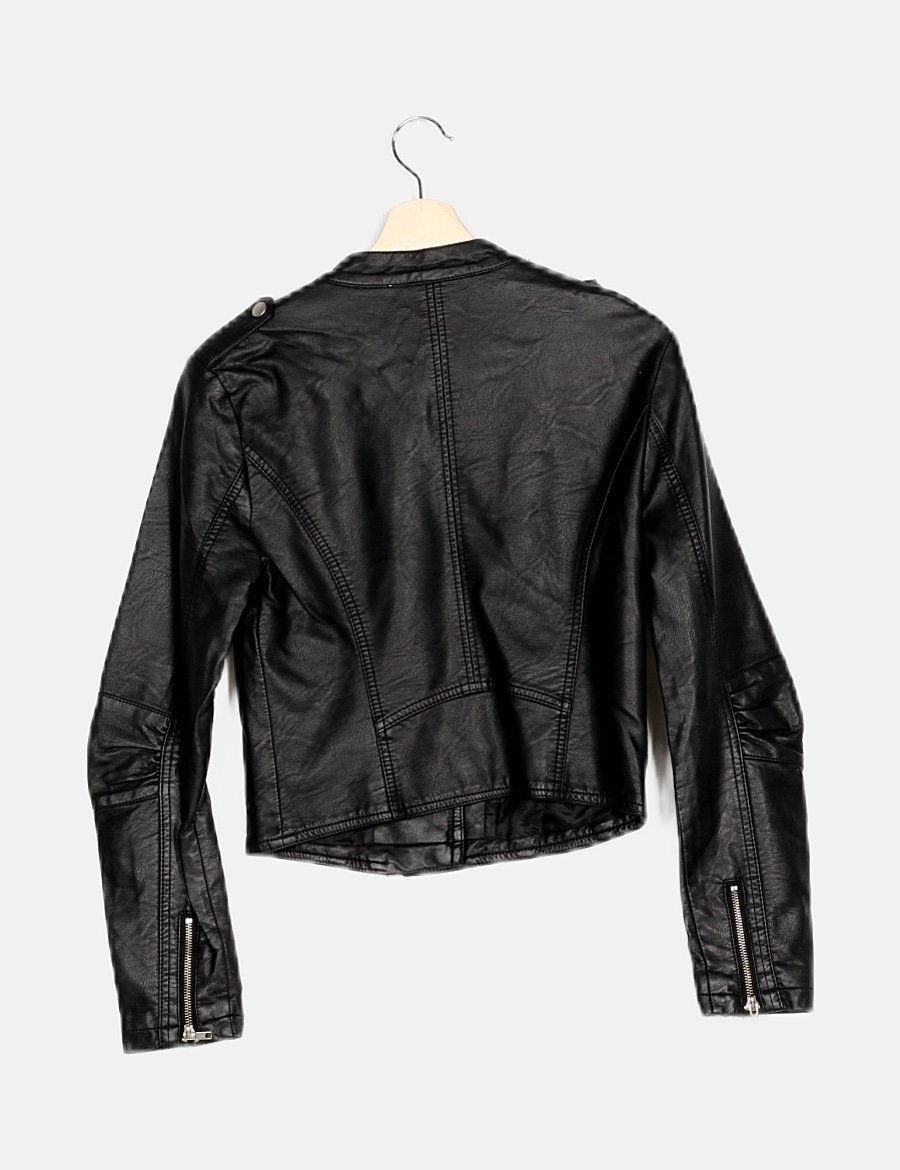 Lefties Cazadora negra polipiel (descuento 72 ) Micolet