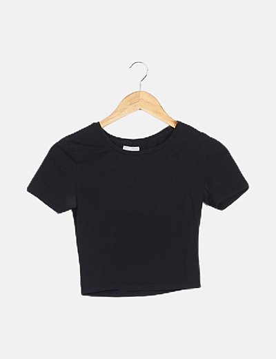 Top negro manga corta Clearance