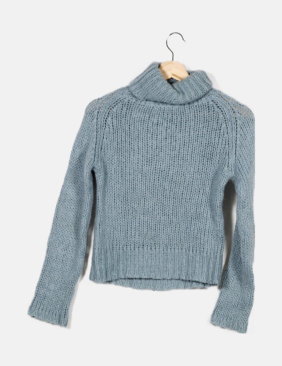 Massimo Dutti Jersey azul cuello alto (descuento 80 ) Micolet Massimo Dutti Jersey azul cuello alto (descuento 80 ) Micolet