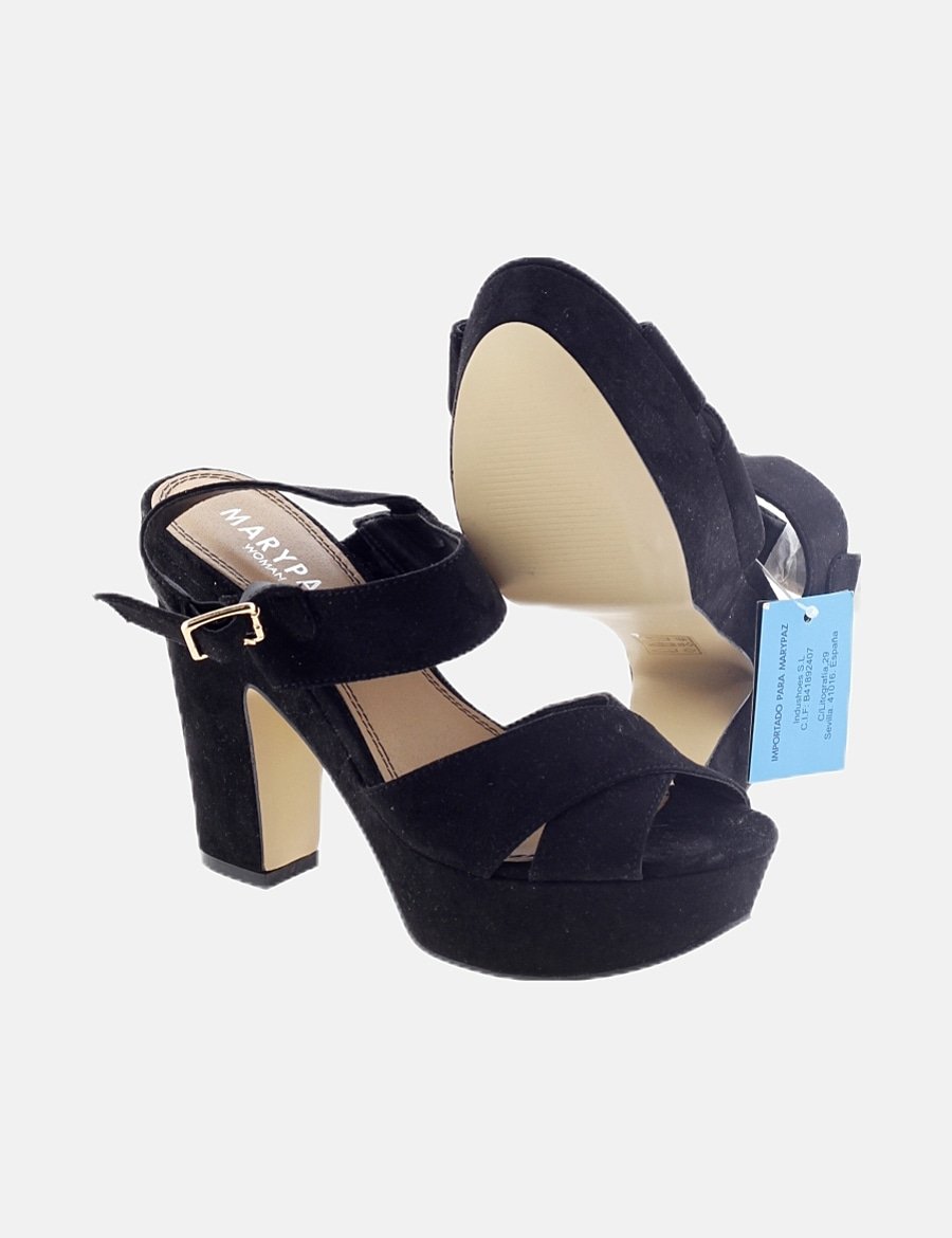 Sandalia Tacon Ancho Sandalias Bajas Marypaz CuÃ±a Negra Marypaz