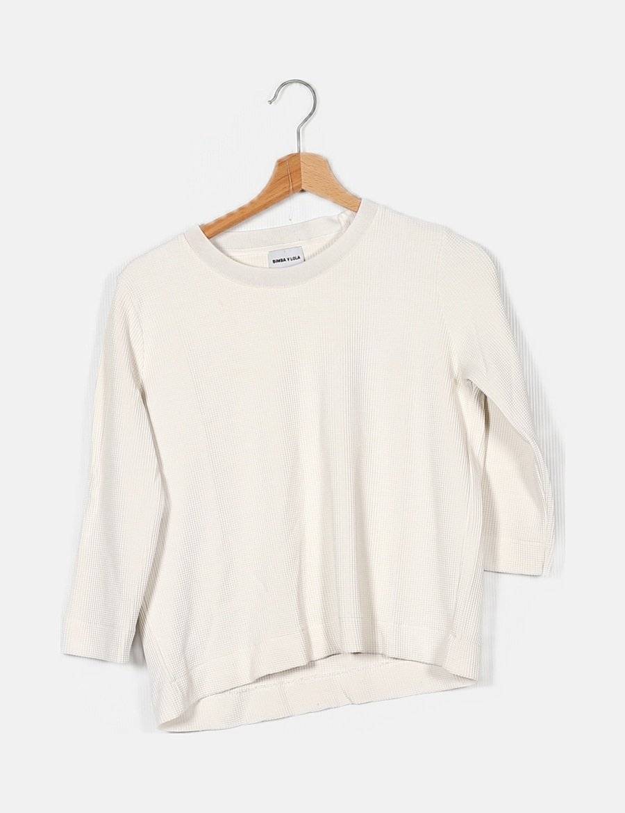 Bimba&Lola Sudadera blanca texturizada (descuento 82 ) Micolet