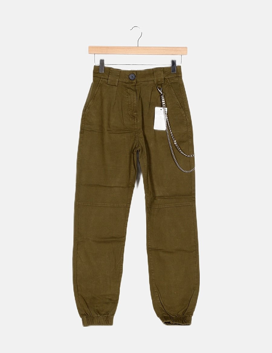 Bershka Pantalón cargo verde (descuento 61 ) Micolet