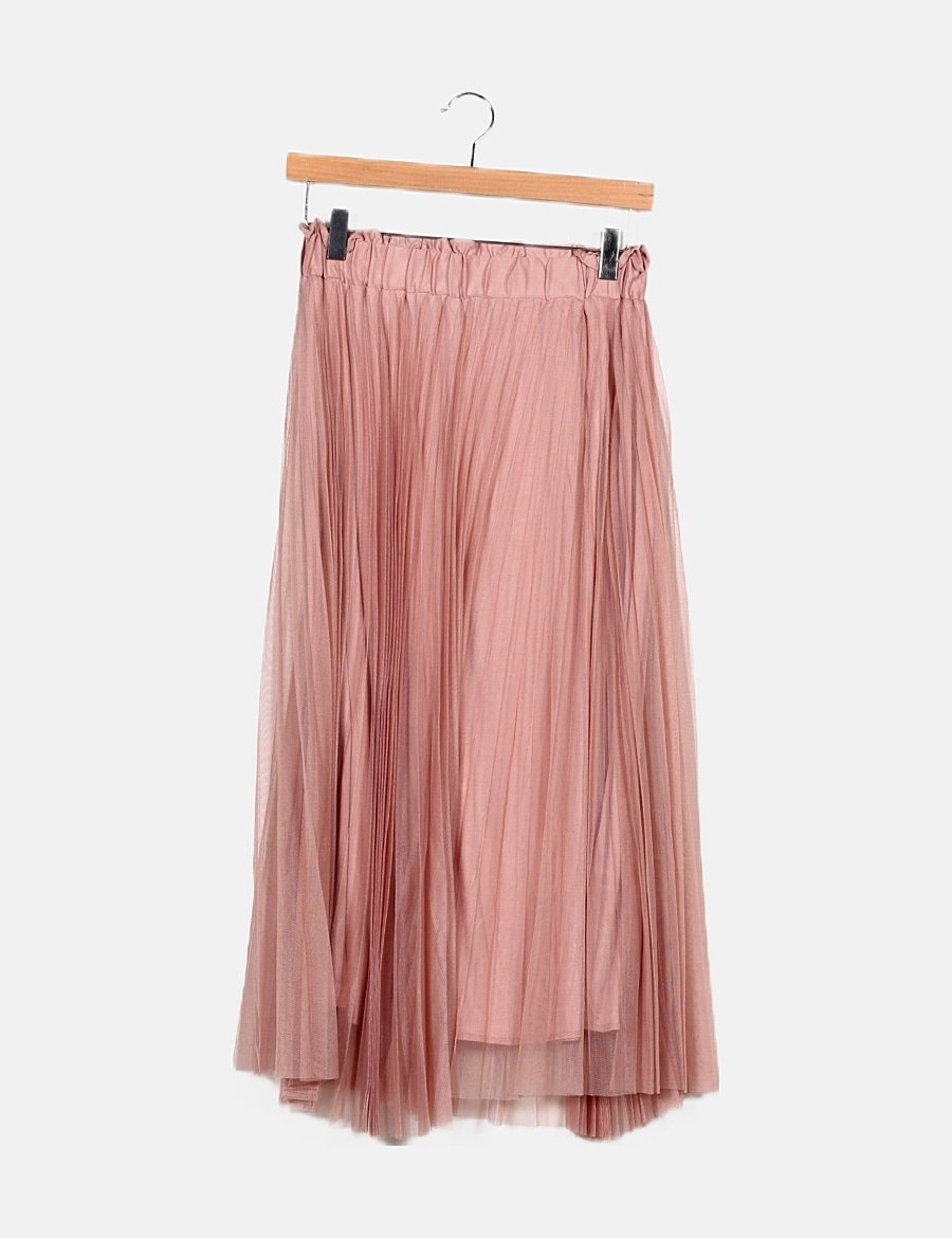 mini falda falda plisada rosa stradivarius