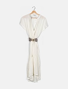 Vestido blanco con cinturón Jacqueline de Yong