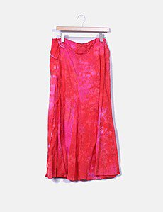 Jupe Midi Femme Per Una – Ligne A – Taille 16 – Rouge – 100% Lin – Excellent état