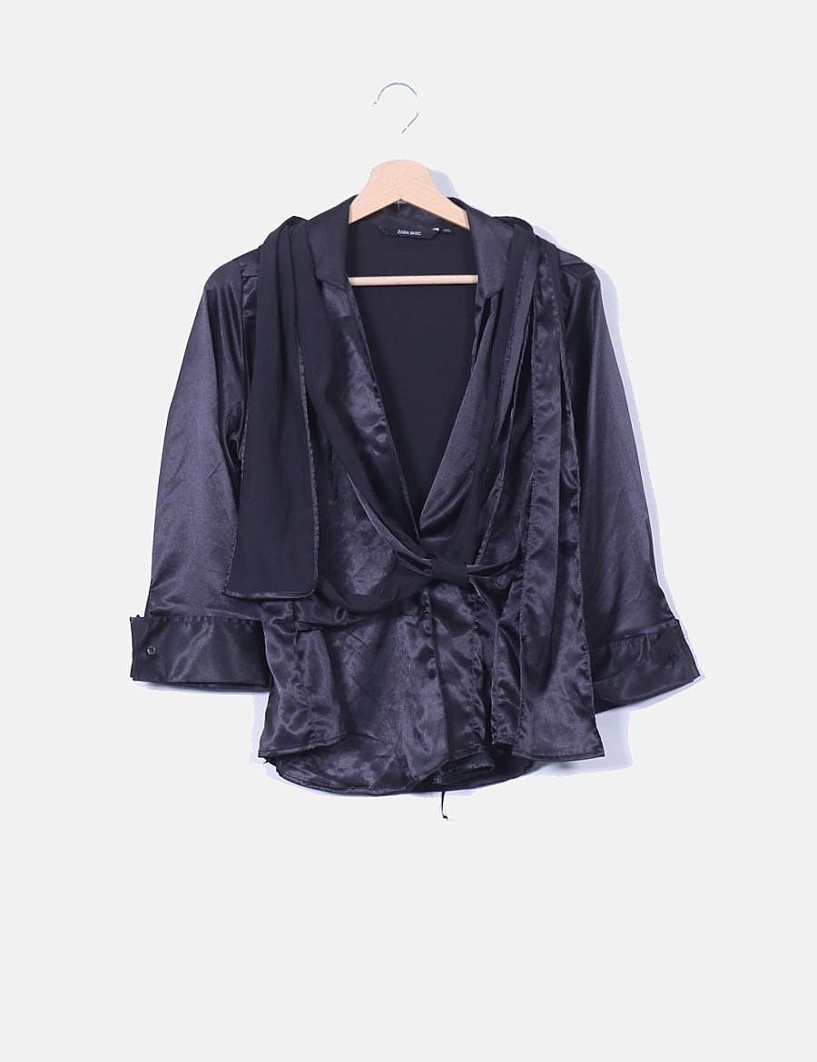 Camisa Satinada Camisetas Negras En Zara Camisa Satinada Camisa De