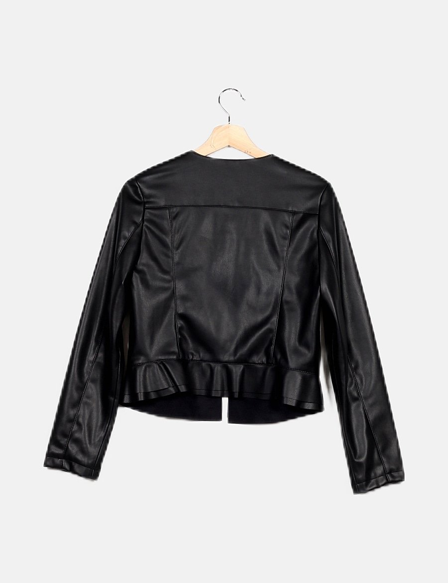 Zara Cazadora negra polipiel (descuento 79 ) Micolet