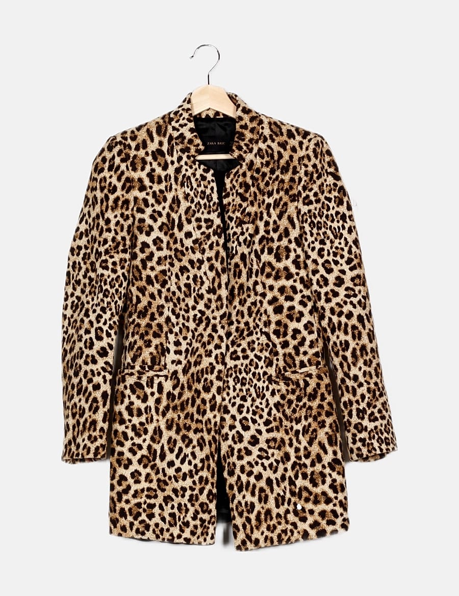 Zara Abrigo marrón animal print (descuento 77 ) Micolet