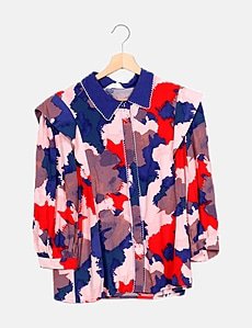 Camisa multicolor detalle hombro Object