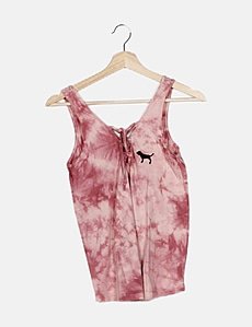 MTX - Tee Shirt Col V Rose Clair Chiné