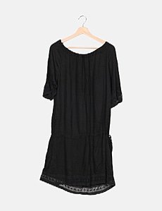 cotton a-line dress Classic Cotton Elegance A-Line Midi Dress L