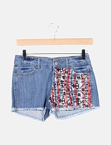 Basic Denim Shorts with Turn-Ups - | Tezenis