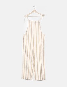 Mono fluido beige de rayas Noisy May