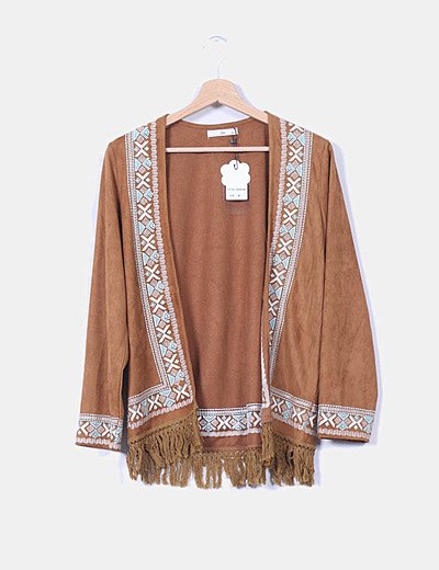 Kimono de antelina con flecos