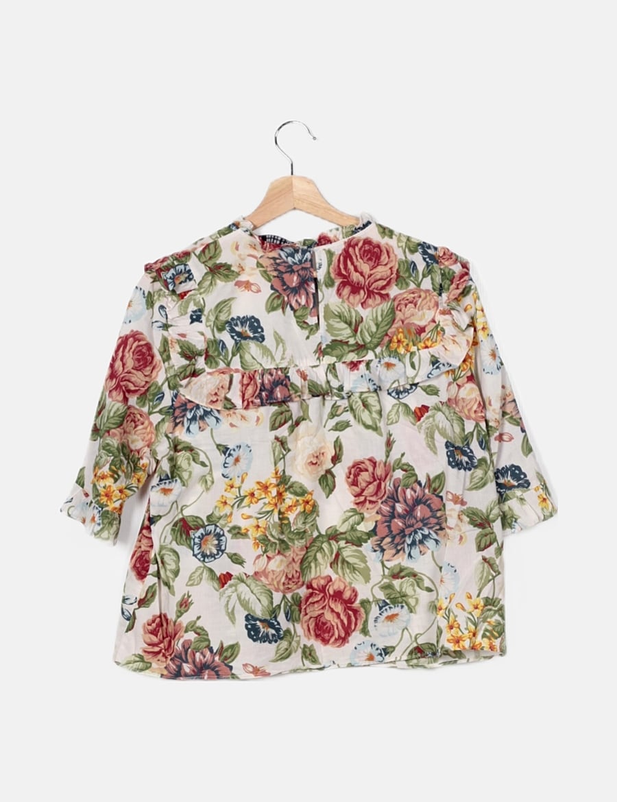 Zara Blusa floral multicolor (descuento 71 ) Micolet