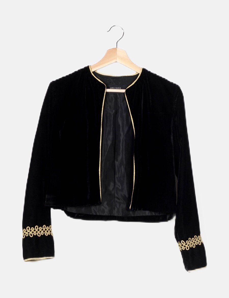 Zara Chaqueta cropped negra terciopelo (descuento 65 ) Micolet Zara Chaqueta cropped negra terciopelo (descuento 65 ) Micolet
