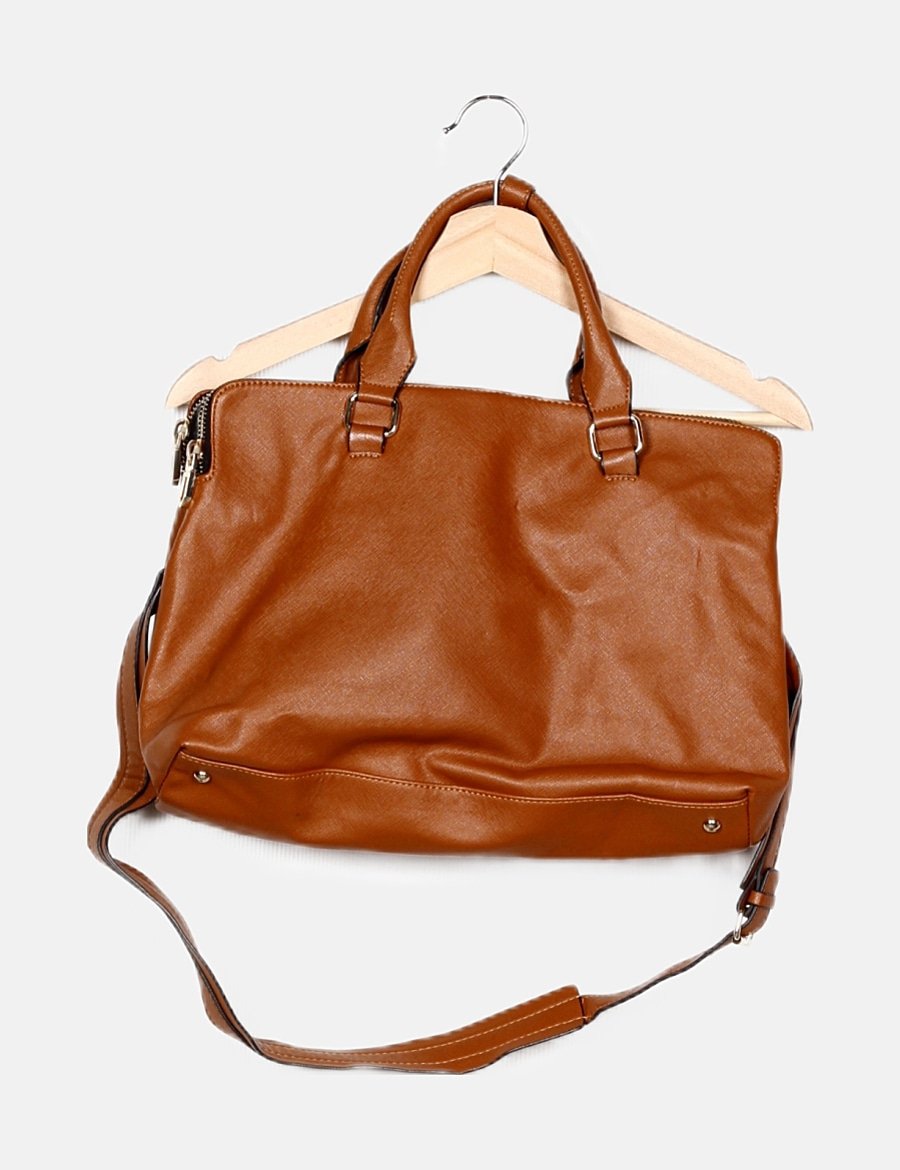 bolso ante marrón zara