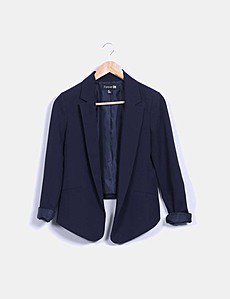 Black Friday De Forever 21 Peak Lapel Cropped Blazer Mujer Negras