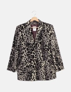Veste Vintage ALLUMETTE AC. Paris - Taille 36 - Motif Python Gris Laine - Années 2000