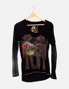 Desigual Maglietta Donna A Maniche Lunghe - T-Shirt Casual Colorata
