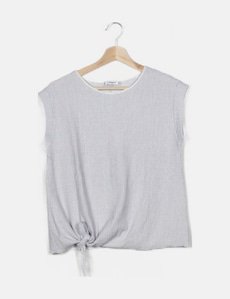 Mango Blusa bicolor estampado rayas