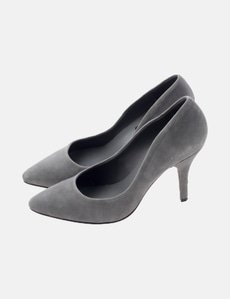 Escarpins Mango En Velours à Bride - Taille 40, Gris, Talon Bas Bloc - Occasion Très Bon état, Vintage