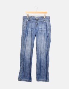Jeans Femme Basic One Jeans - Taille 44, Coupe Large, Bleu Clair - Longueur D'entrejambe 81 Cm - Occasion Très Bon état