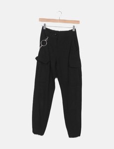Pantalones Mujer | Bershka PantalóN Cargo AlgodóN Negro - Bellavista