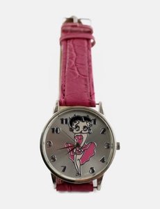 Montre Femme Wate Betty Boop Sport - Vintage à Quartz - Bracelet Bleu Nylon - Occasion Bon État