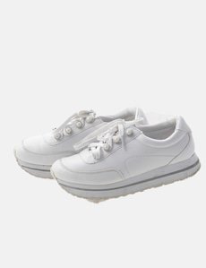STRADIVARIUS Tenis Blancos en tela bordada. Talla 38 – NoLoBotes.com