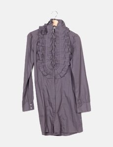 Chemisier/blouse "Mais Il Est Où Le Soleil" Taille 40 Couleur Lie De Vin - Occasion Très Bon état