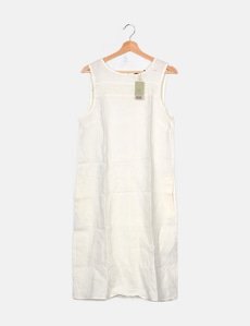 linen tie front mini dress Kawase Tie Side Mini Dress in Linen White